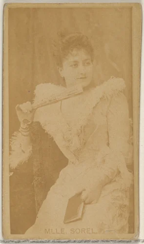 Mlle. Sorel, from the Actors and Actresses series (N45, Type 8) for Virginia Brights Cigarettes by Allen & Ginter, photograph, 1885-1891
