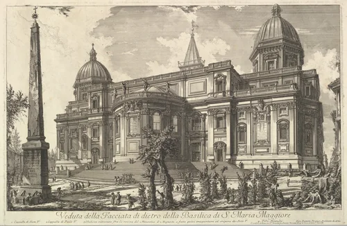 View of the rear entrance of the Basilica of S. Maria Maggiore, from Veduta di Roma (Roman Views) by Giovanni Battista Piranesi, print, 1737-1747