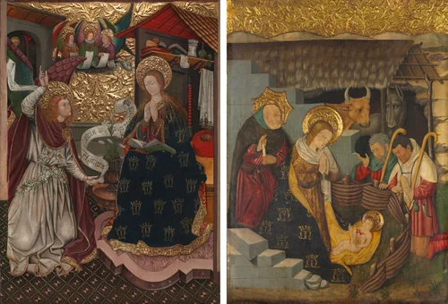 The Annunciation and The Nativity by Jaume Ferrer the Younger, painting, 1452-1462