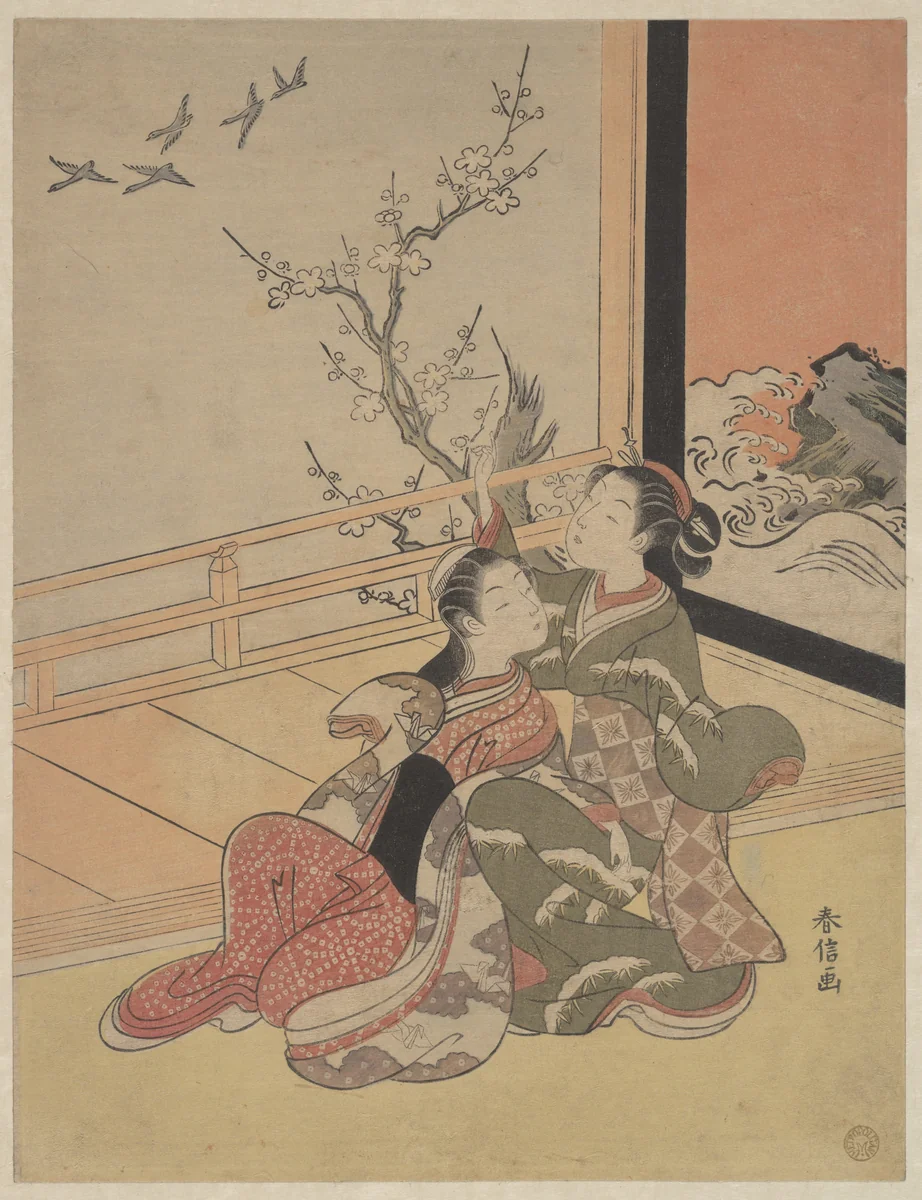 See Them Fly by Suzuki Harunobu (鈴木春信), print, 1757-1777