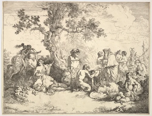 Sacrifice to Pan by Jean Jacques Lagrenée, print, 1762-1763