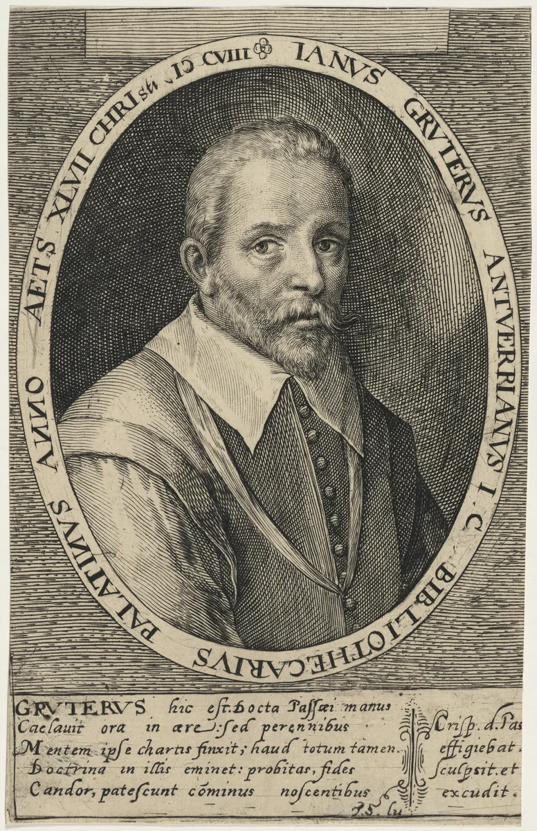 Jan Gruter by Crispijn van de Passe I, print, 1565-1637