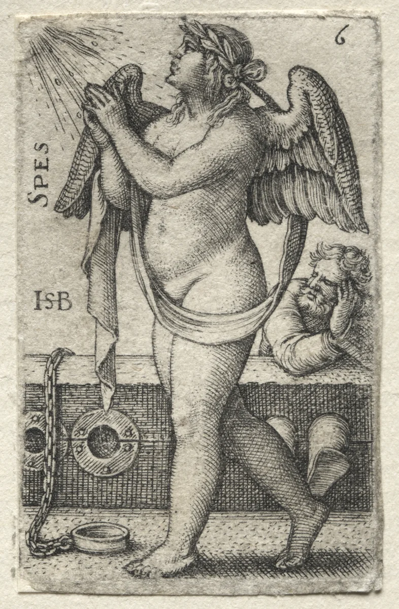 The Knowledge of God and the Seven Cardinal Virtues: Hope - Spes by Hans Sebald Beham, print