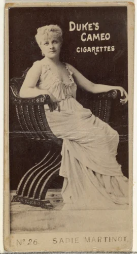 Card Number 26, Sadie Martinot, from the Actors and Actresses series (N145-4) issued by Duke Sons & Co. to promote Cameo Cigarettes by W. Duke, Sons & Co., photograph, 1880-1889