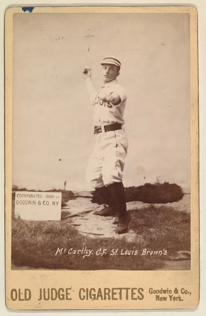 McCarthy, Center Field, St. Louis Browns, from the series Old Judge Cigarettes by Goodwin & Company, photograph, 1888