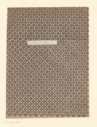 Blad met ruitenpatroon van blok met uitgespaarde stip by anonymous, other, 1750-1900