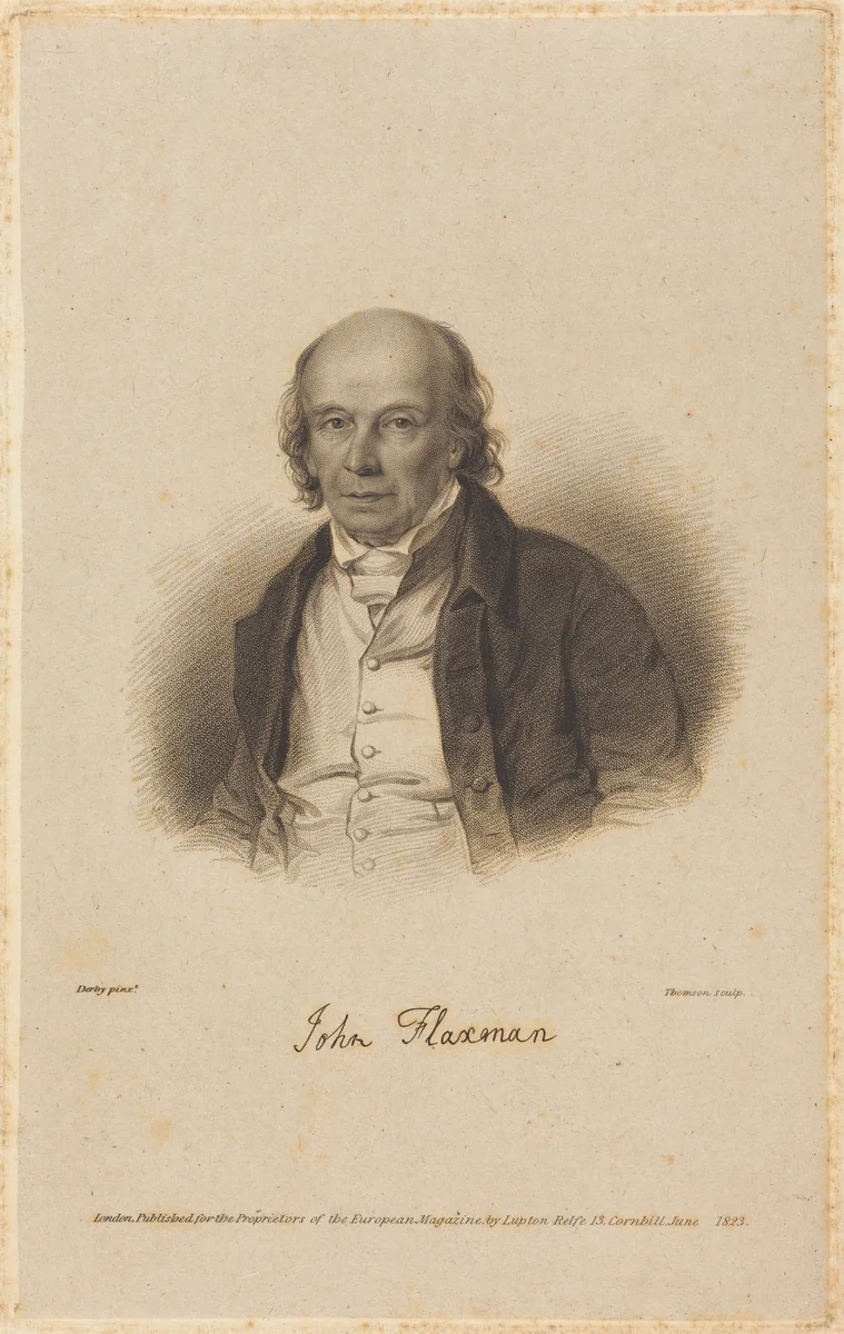 John Flaxman by James Thomson; William Derby, print, 1823