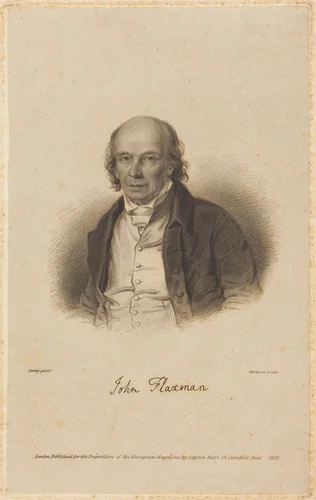 John Flaxman by James Thomson; William Derby, print, 1823