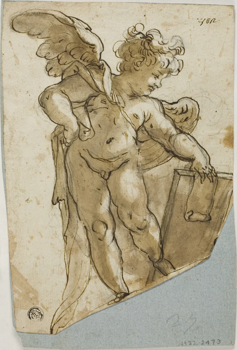 Standing Putto Holding Tablet by Lazzaro Tavarone
Domenico Piola
Lodovico Carracci, drawing, 1600-1641