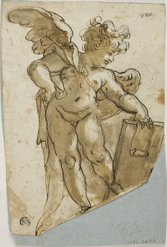 Standing Putto Holding Tablet by Lazzaro Tavarone
Domenico Piola
Lodovico Carracci, drawing, 1600-1641