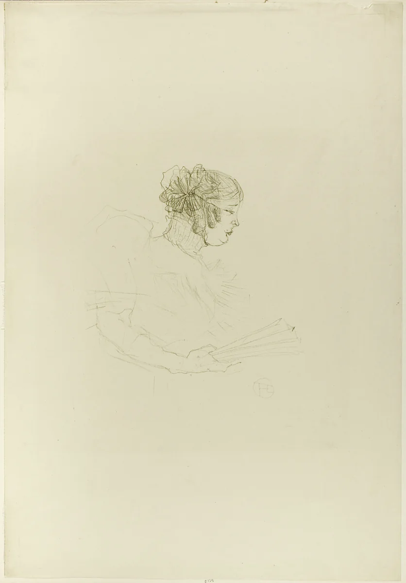 Luce Myrès, in Profile by Henri de Toulouse-Lautrec, print, 1895