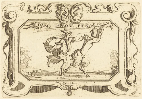Mercury Chasing a Satyr Holding a Book by Stefano della Bella, print, 1610-1664