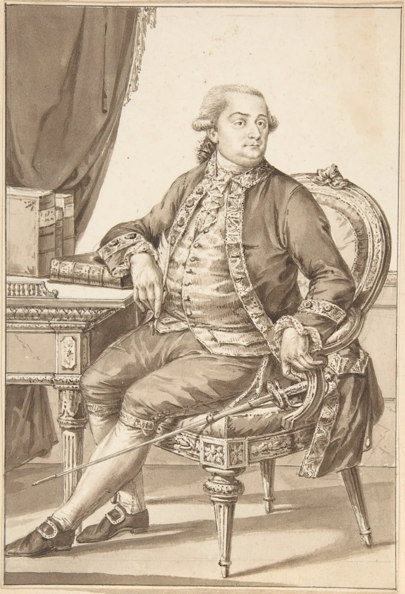 Portrait of Cesare Bonesana, Marchese di Beccaria by Jean-Baptiste-François Bosio, drawing, 1780-1827