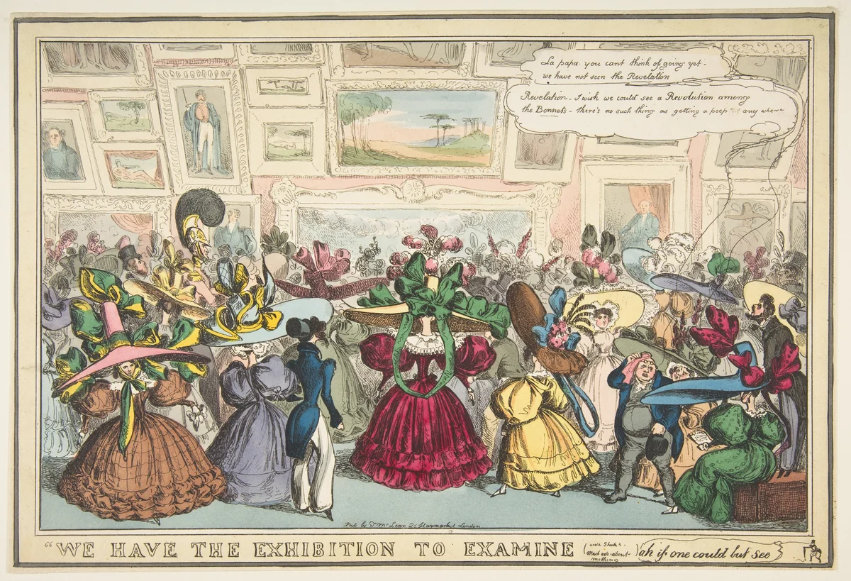 We Have the Exhibition to Examine by William Heath, print, 1827-1829