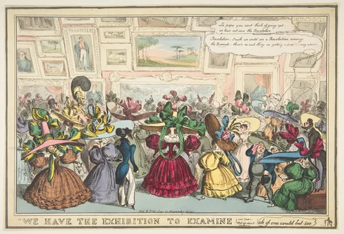 We Have the Exhibition to Examine by William Heath, print, 1827-1829
