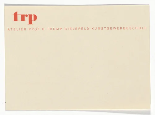 Atelier Prof. G. Trump stationery postcard by Georg Trump, design, 1925