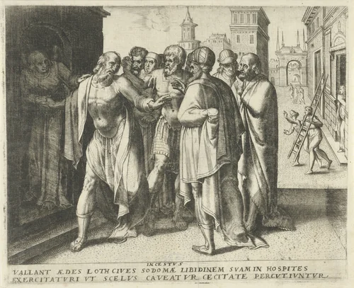 Lot maant de menigte tot kalmte by anonymous, print, 1550-1570