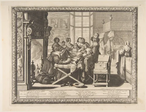 Childbirth by Abraham Bosse, print, 1633
