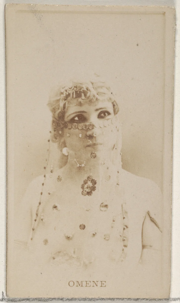 Omene, from the Actors and Actresses series (N45, Type 8) for Virginia Brights Cigarettes by Allen & Ginter, photograph, 1885-1891