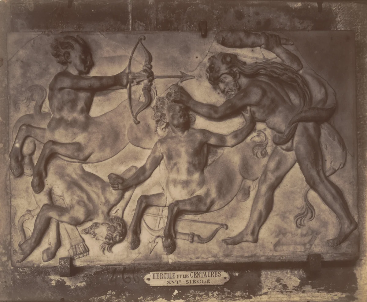 Cluny, Hercule et les Centaures XVIème siècle by Eugène Atget, photograph, 1911