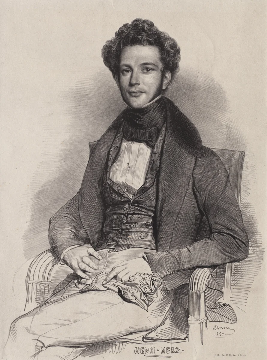 Henri Herz, Pianist by Achille Devéria, print, 1832