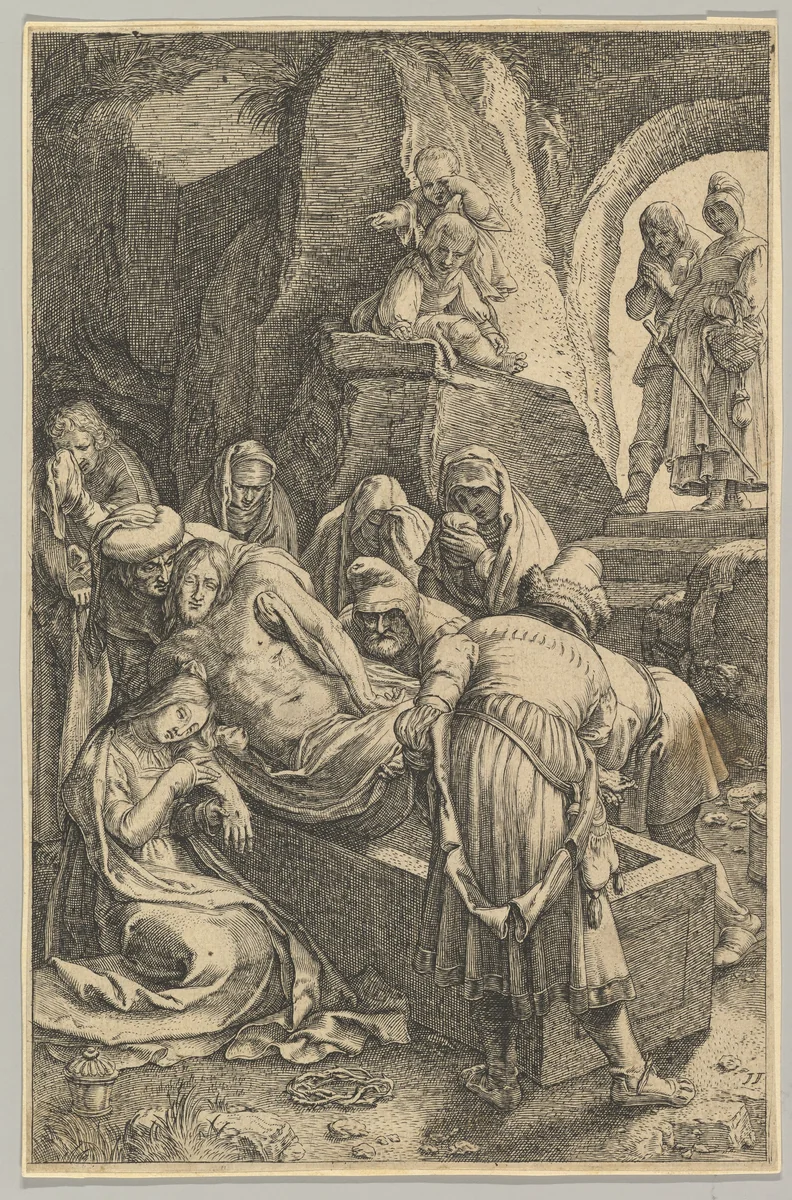 The Entombment, from "The Passion of Christ" by Ludovicus Siceram, print, 1618-1628