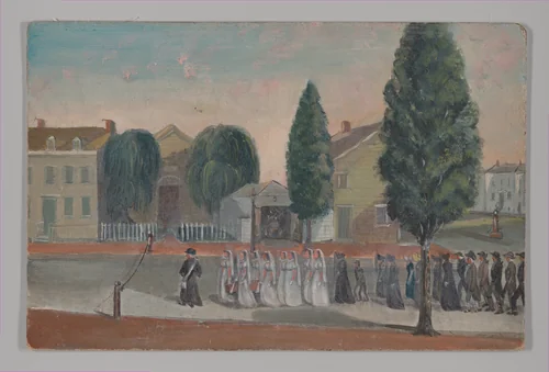 Infant Funeral Procession by William P. Chappel, artwork, 1870