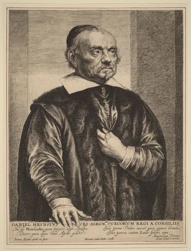Daniel Heinsius by Jan Lievens, print, 1607-1674