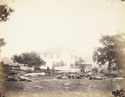 Trossell's House, Battle-Field of Gettysburg by Timothy O'Sullivan, Alexander Gardner, photograph, 1863