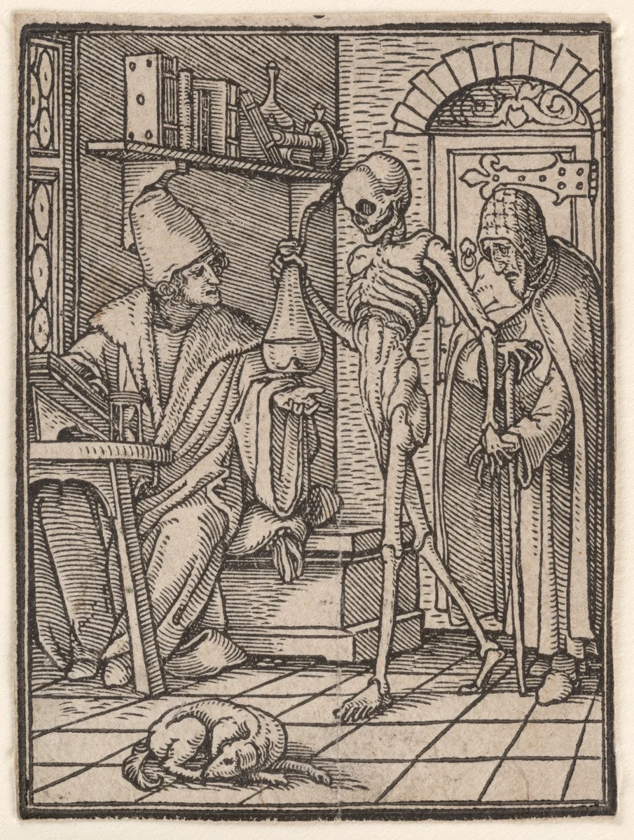 The Doctor (or Physician), from "The Dance of Death" by Hans Holbein the Younger, print, 1521-1538