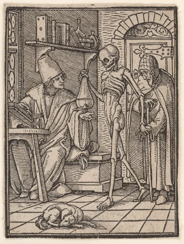 The Doctor (or Physician), from "The Dance of Death" by Hans Holbein the Younger, print, 1521-1538
