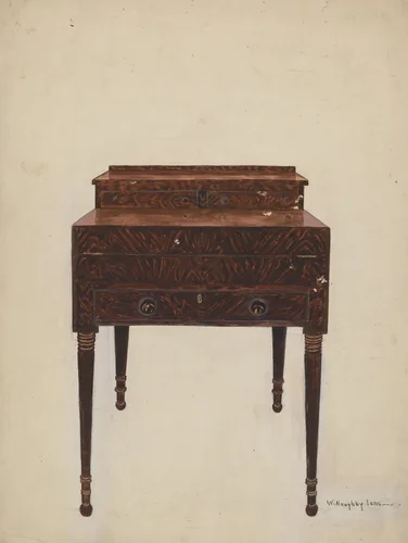 Georgian Desk by Willoughby Ions, index of american design, 1935-1942