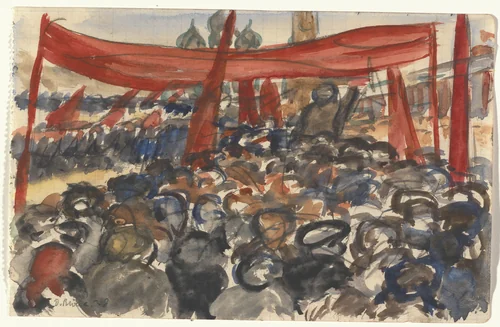 May Day, Moscow by Diego Rivera, drawing, 1928