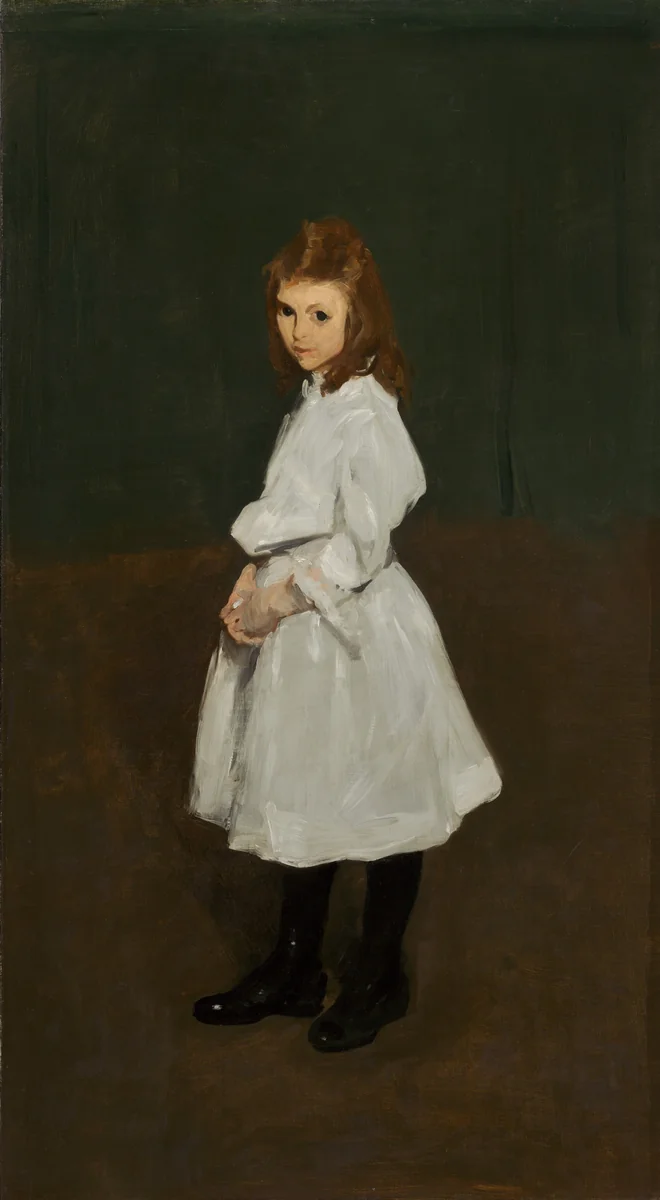 Little Girl in White (Queenie Burnett) by George Bellows, painting, 1907