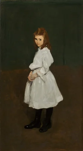 Little Girl in White (Queenie Burnett) by George Bellows, painting, 1907