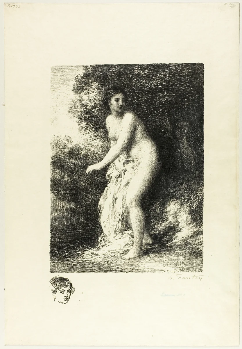 Standing Bather, second plate by Henri Fantin-Latour, print, 1896