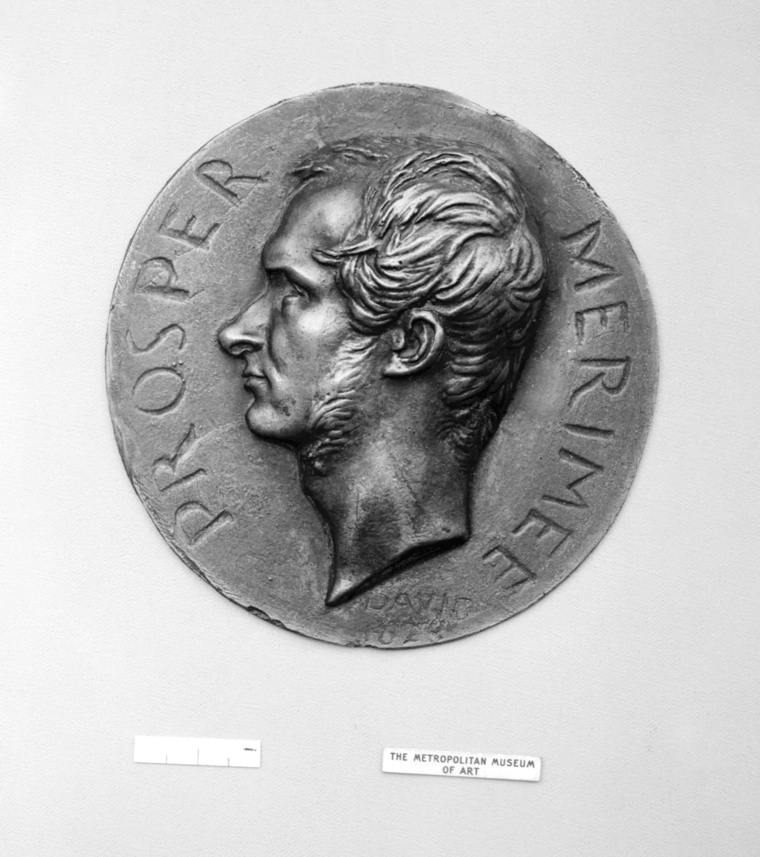 Prosper Merimée (1803–1870), French man-of-letters, historian and novelist by Pierre-Jean David d'Angers, metalwork, 1828