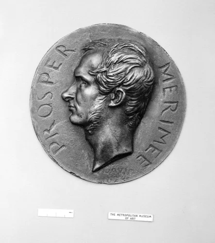 Prosper Merimée (1803–1870), French man-of-letters, historian and novelist by Pierre-Jean David d'Angers, metalwork, 1828