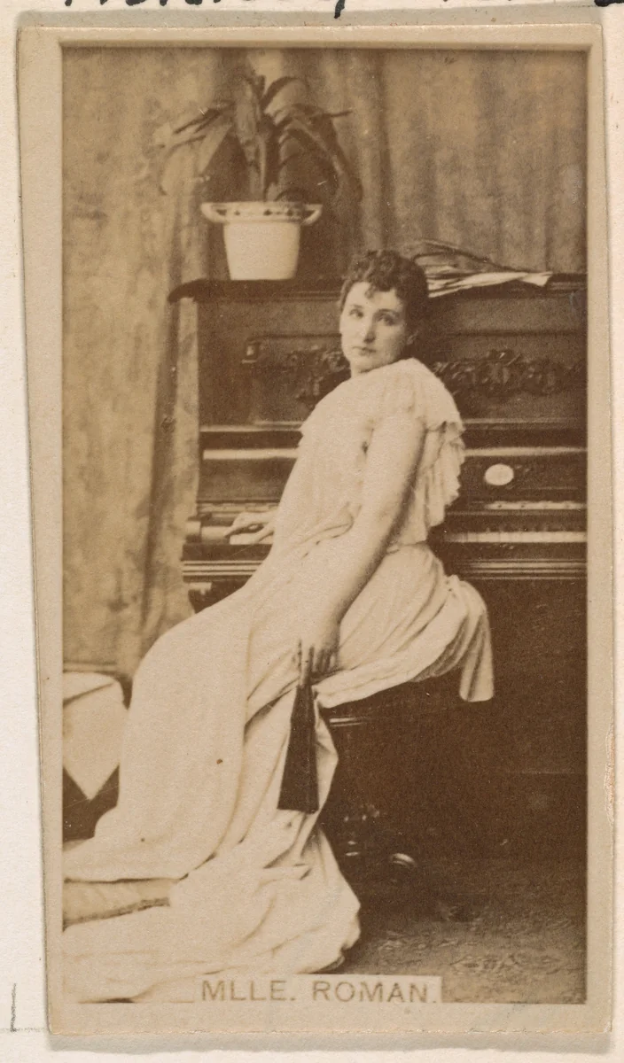 Mlle. Roman, from the Actresses series (N245) issued by Kinney Brothers to promote Sweet Caporal Cigarettes by Kinney Brothers Tobacco Company, photograph, 1890
