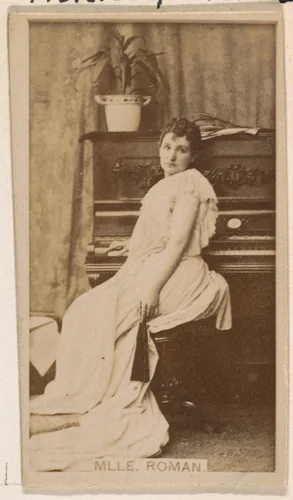 Mlle. Roman, from the Actresses series (N245) issued by Kinney Brothers to promote Sweet Caporal Cigarettes by Kinney Brothers Tobacco Company, photograph, 1890