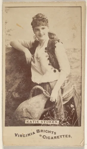 Katie Stokes, from the Actors and Actresses series (N45, Type 6) for Virginia Brights Cigarettes by Allen & Ginter, photograph, 1885-1891