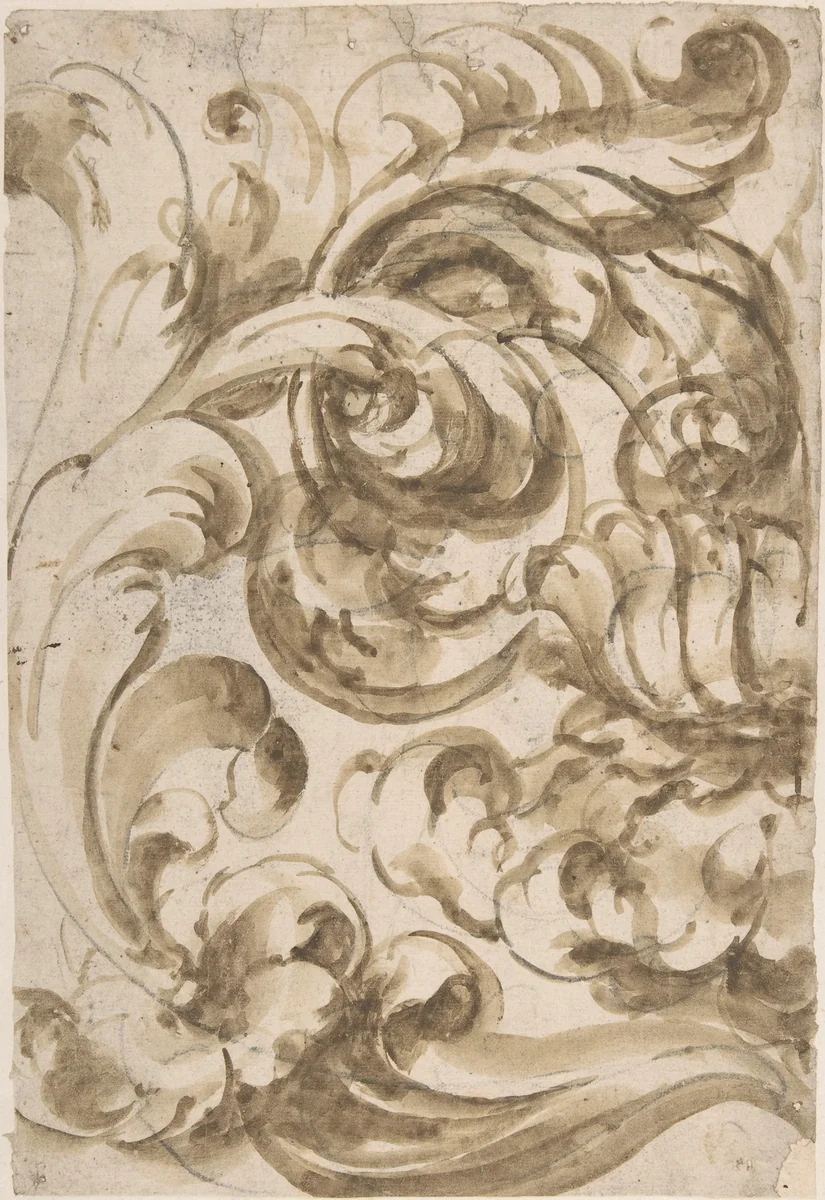 Acanthus Scroll by anonymous, drawing, 1600-1699