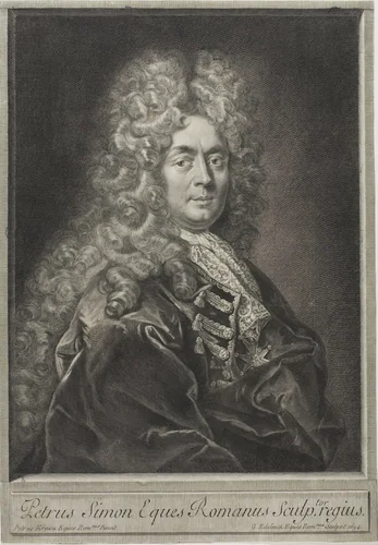 Pierre Simon, Engraver by Gérard Edelinck, print, 1694
