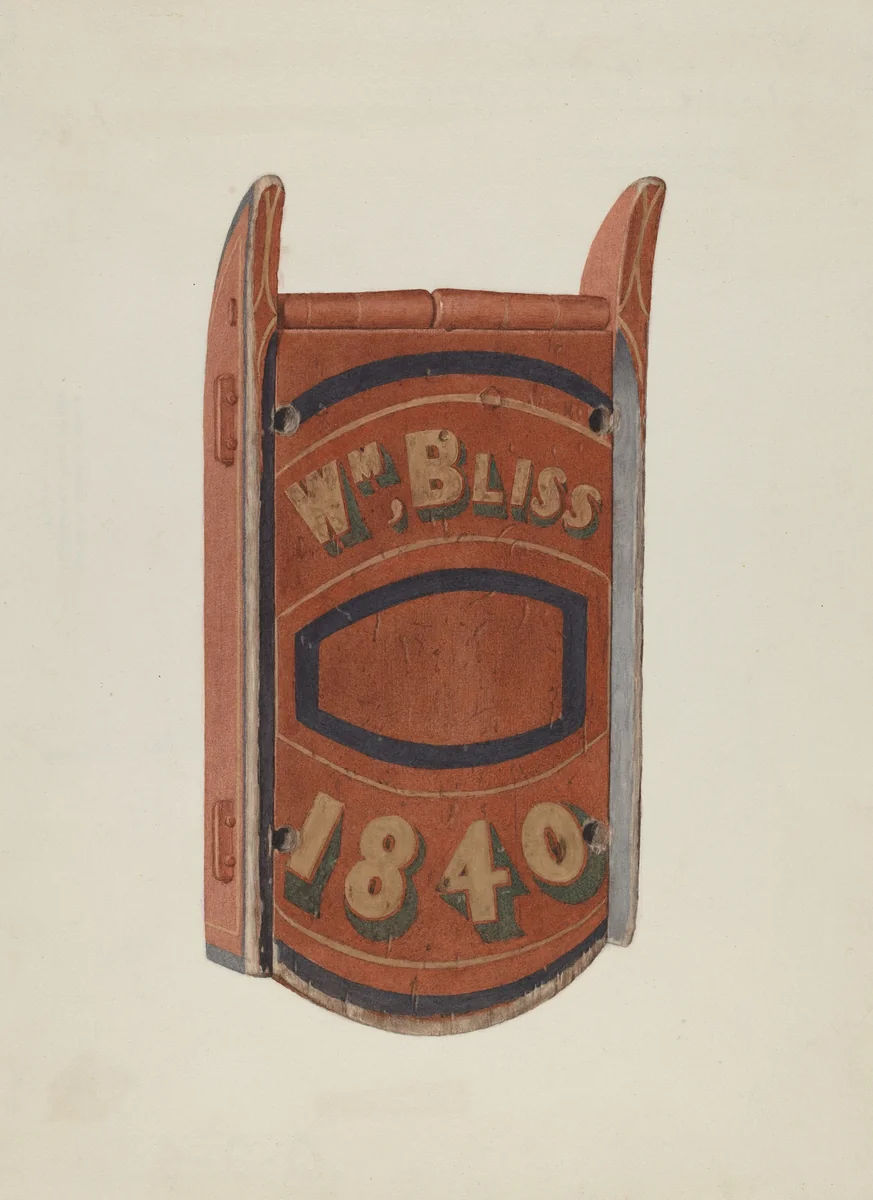 Child's Sled by Ingrid Selmer-Larsen, index of american design, 1937