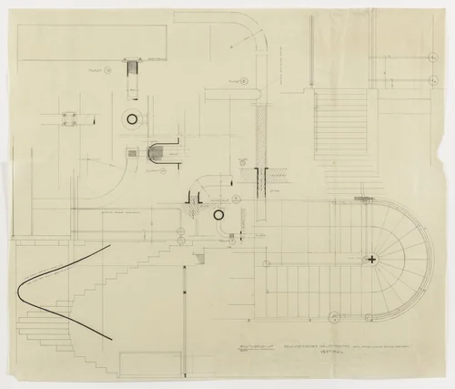Tugendhat House, Brno, Czech Republic, Plan, elevations, and sections by Ludwig Mies van der Rohe, mies van der rohe archive, 1928