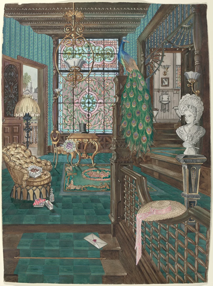 Second Floor Stair Landing and Hall by Perkins Harnly, index of american design, 1935-1942