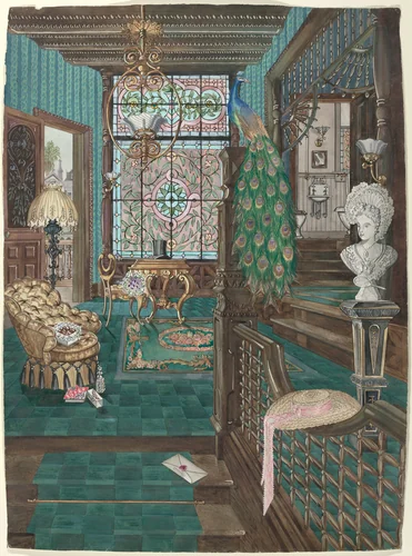 Second Floor Stair Landing and Hall by Perkins Harnly, index of american design, 1935-1942