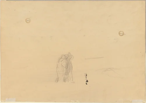 Figures in a Landscape (verso) by Jean-Louis Forain, drawing, 1914-1924