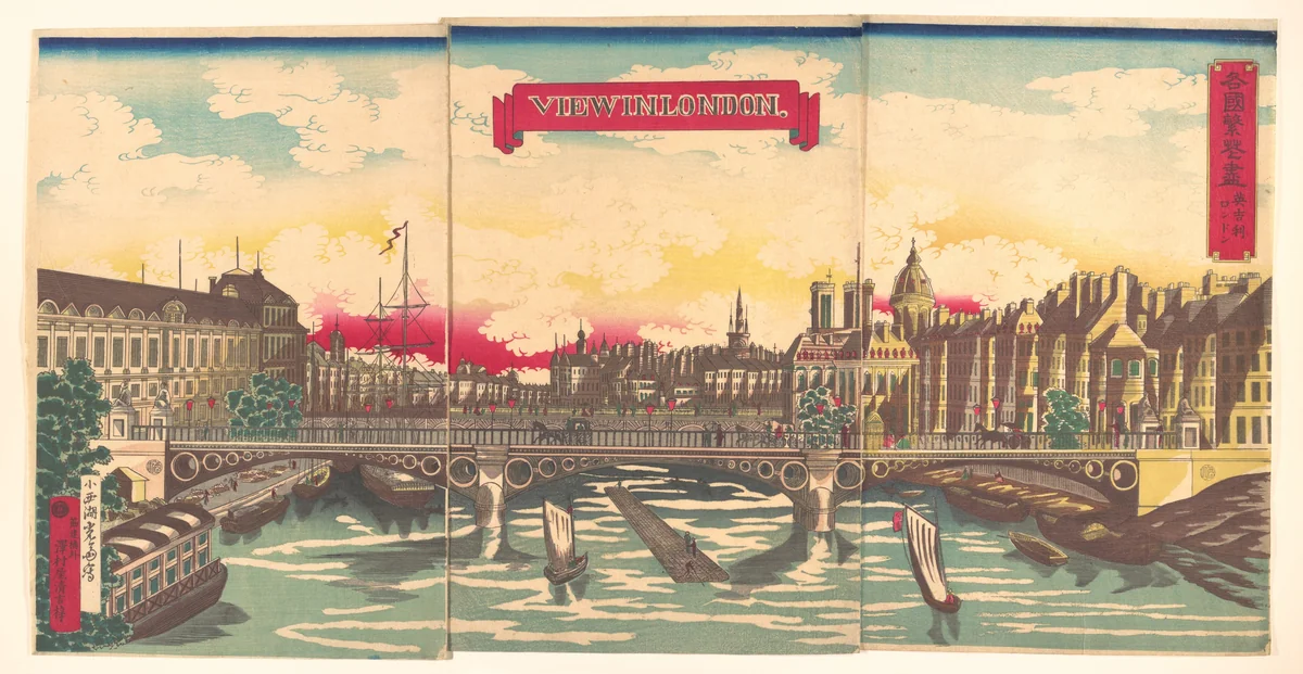 "View in London," the Prosperity of Countries: London, England by Utagawa Yoshimori, print, 1872