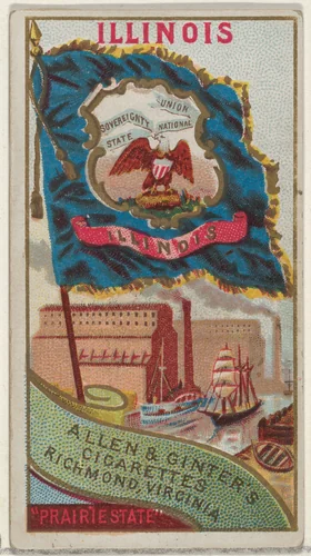 Illinois, from Flags of the States and Territories (N11) for Allen & Ginter Cigarettes Brands by Allen & Ginter, print, 1888